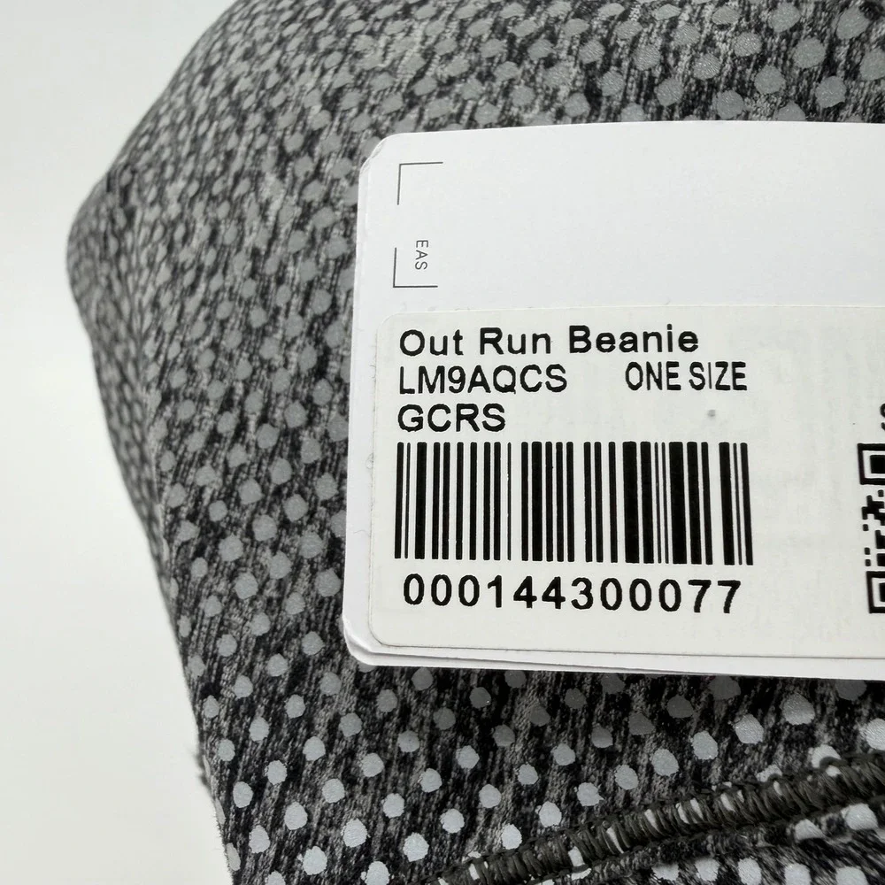 Lululemon Out Run Beanie Mens One Size Grey Reflective Dot LM9AQCS